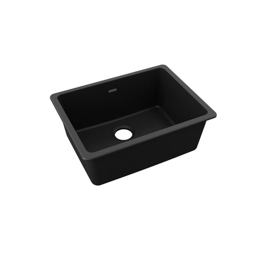 Quartz Classic 24.6" x 18.52" x 9.5" Single-Basin Undermount Kitchen Sink in Black