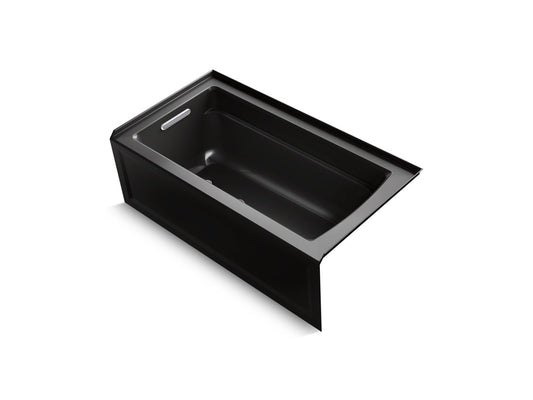 Archer 60" Acrylic Alcove Bathtub in Black Black
