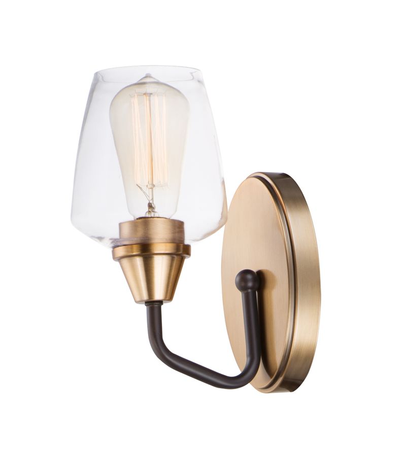 Goblet 9.5' Single Light Wall Sconce in Bronze and Antique Brass