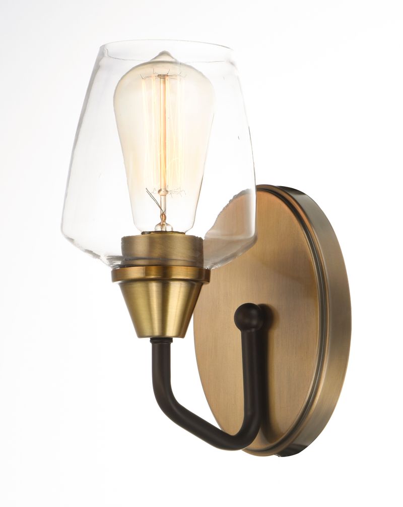 Goblet 9.5' Single Light Wall Sconce in Bronze and Antique Brass