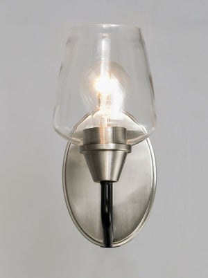 Goblet 9.5' Single Light Wall Sconce in Black and Satin Nickel