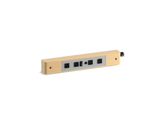 Tailored Side-Mount Electrical Outlet in Natural Maple (21" x 3.5" x 2.5")