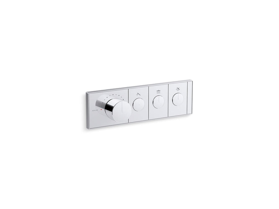 Anthem Three-Outlet Thermostatic Valve Control Panel in Polished Chrome