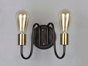 Haven 7' 2 Light Wall Sconce in Oil Rubbed Bronze Antique Brass