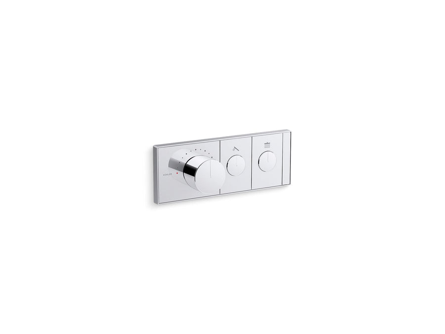 Anthem Two-Outlet Thermostatic Valve Control Panel in Polished Chrome
