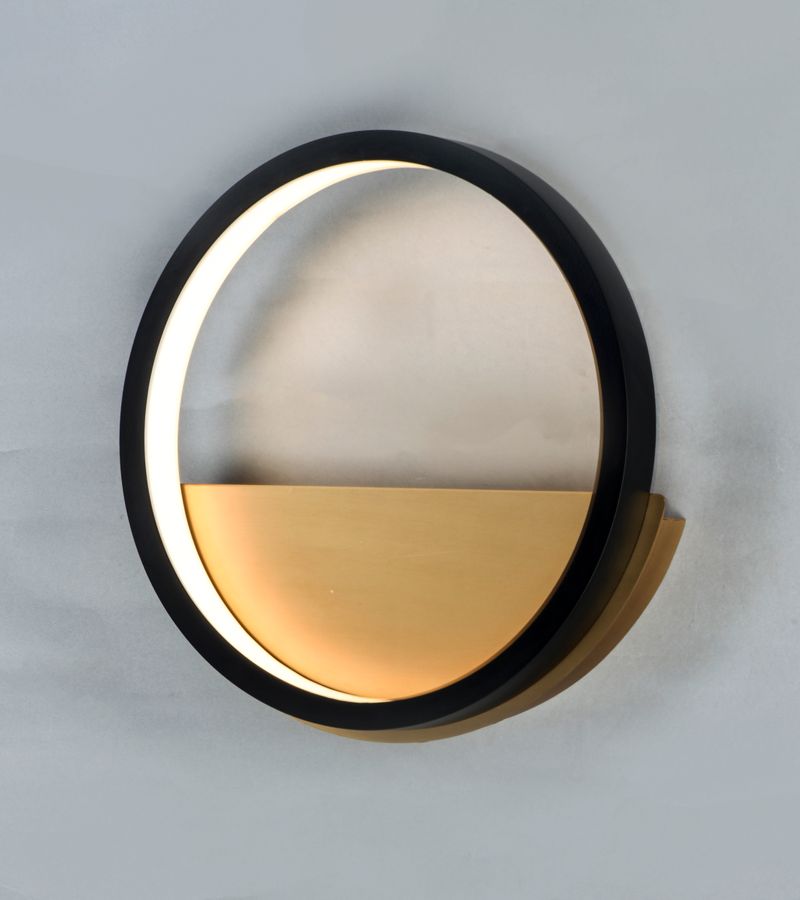 Hoopla 11.75' Single Light Wall Sconce in Black and Gold