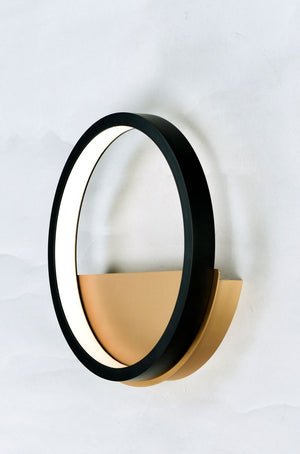 Hoopla 11.75' Single Light Wall Sconce in Black and Gold