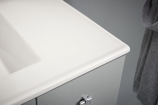 Poplin Mohair Grey Freestanding Vanity (37.75" x 24" x 36")