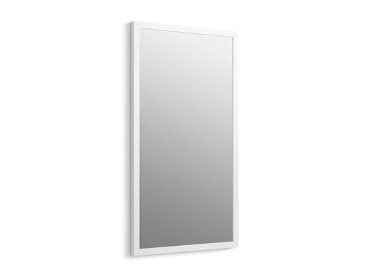 Jacquard Linen White Framed Mirror (37" x 27" x 3")