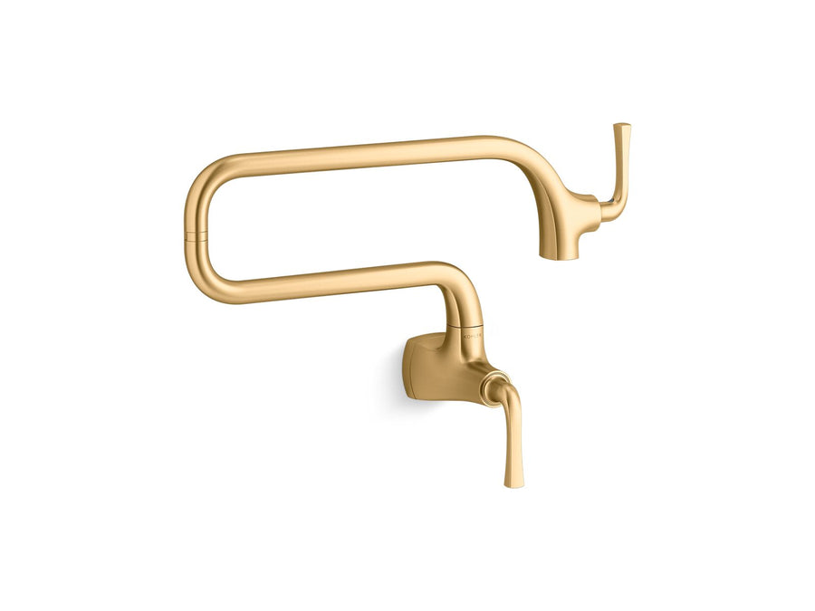 Graze Pot Fillers Kitchen Faucet in Vibrant Brushed Moderne Brass