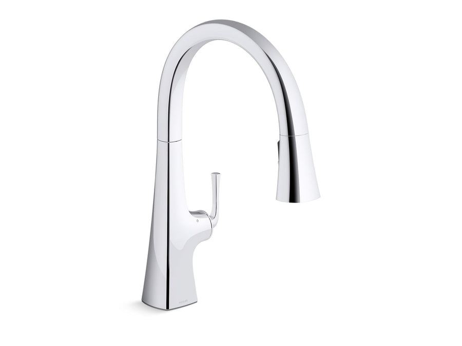 Graze Pull-Down Voice-Activated Kitchen Faucet in Polished Chrome