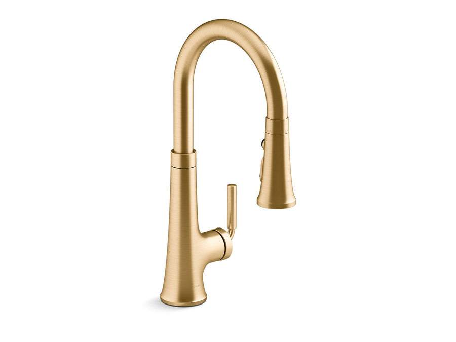 Tone Pull-Down Kitchen Faucet in Vibrant Brushed Moderne Brass