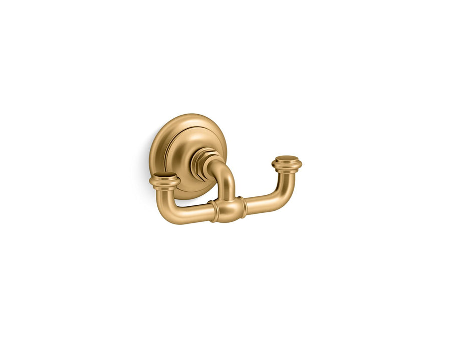Artifacts 4' Double Robe Hook in Vibrant Brushed Moderne Brass