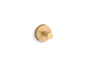 Elate 1.88' Robe Hook in Vibrant Brushed Moderne Brass