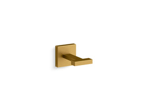 Square 2' Robe Hook in Vibrant Brushed Moderne Brass