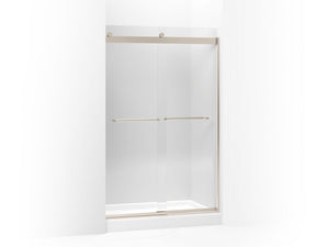Levity Clear Tempered Glass Shower Door in Anodized Brushed Nickel