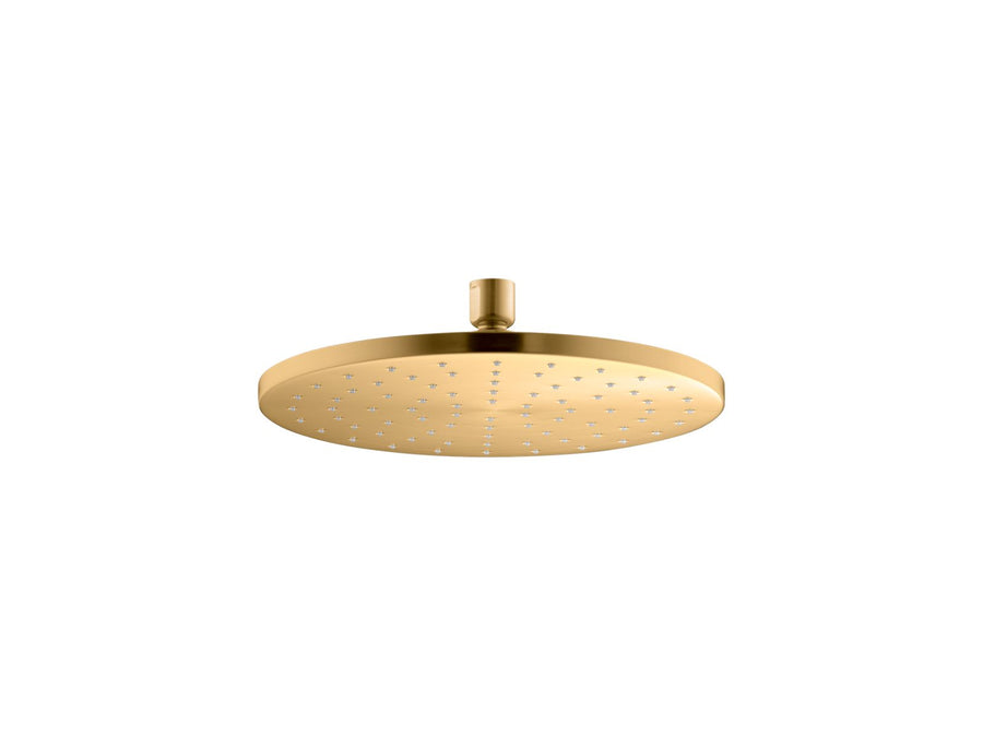Contemporary Round Rainhead Showerhead in Vibrant Brushed Moderne Brass
