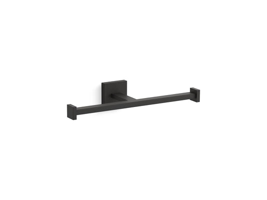 Square 2" Double Toilet Paper Holder in Matte Black