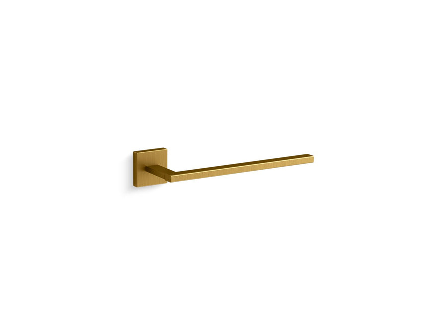 Square 2' Towel Arm in Vibrant Brushed Moderne Brass