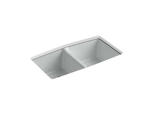 Brookfield 33" x 22" x 9.63" Double-Basin Undermount Kitchen Sink in Ice Grey