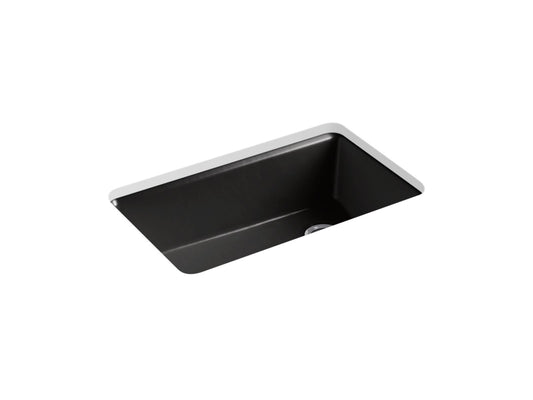 Riverby 33" x 22" x 9.63" Single-Basin Undermount Kitchen Sink in Black Black