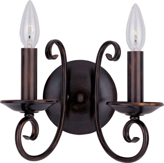 Loft 8" 2 Light Wall Sconce in Oil Rubbed Bronze