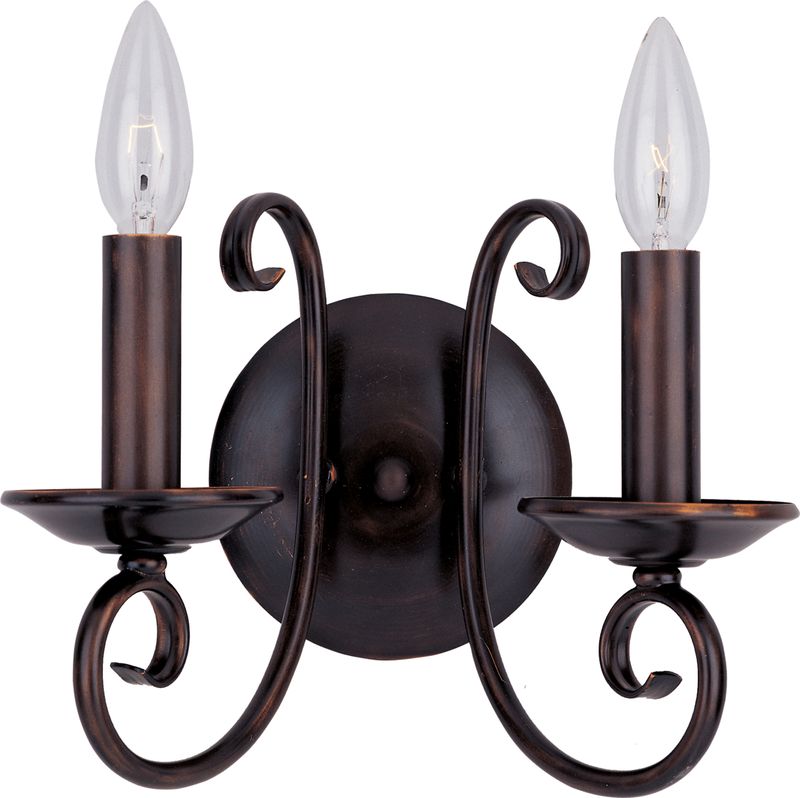 Loft 8' 2 Light Wall Sconce in Oil Rubbed Bronze