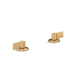 Components Lever Handles Bathroom Faucet in Vibrant Brushed Moderne Brass