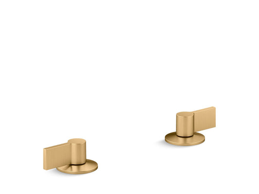 Components Lever Handles Bathroom Faucet in Vibrant Brushed Moderne Brass
