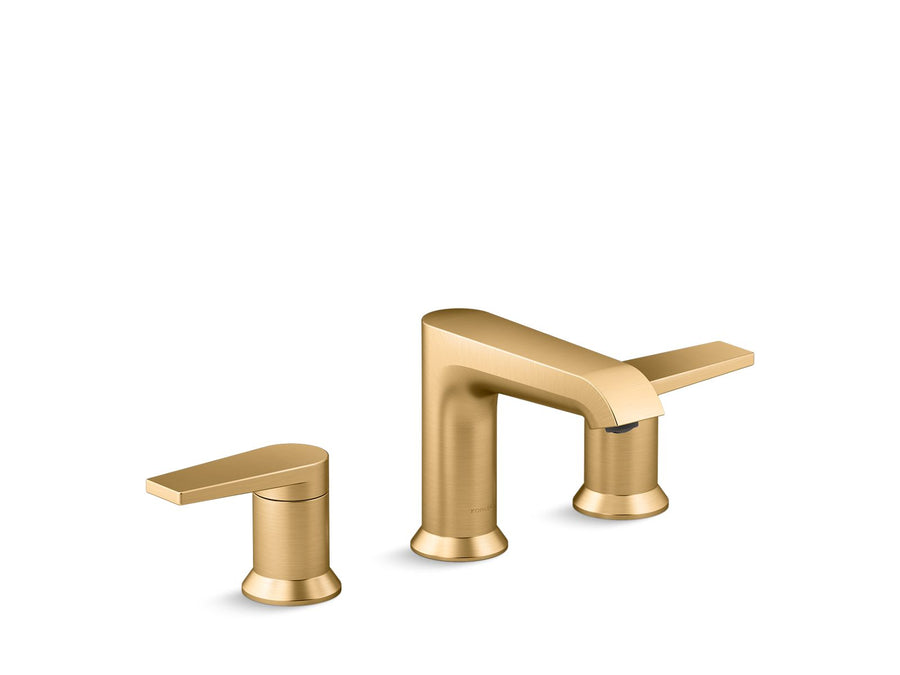 Hint Widespread Two-Handle Bathroom Faucet in Vibrant Brushed Moderne Brass