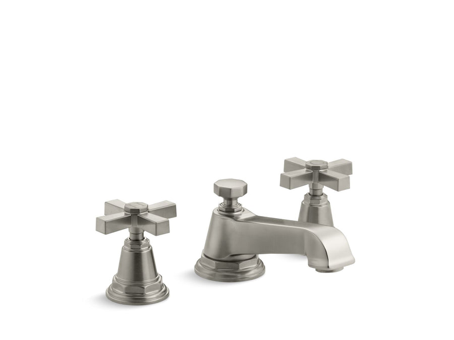 Pinstripe Pure Widespread Bathroom Faucet in Vibrant Brushed Nickel