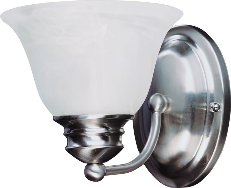 Malaga 6.5' Single Light Wall Sconce in Satin Nickel with Marble Glass Finish