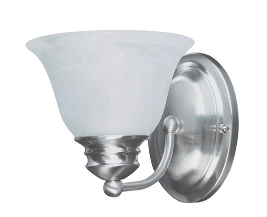 Malaga 6.5" Single Light Wall Sconce in Satin Nickel with Frosted Glass Finish