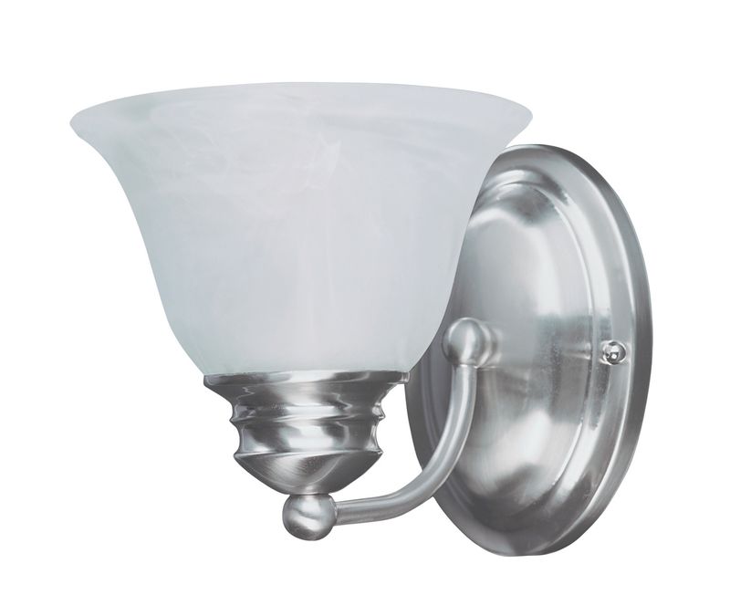 Malaga 6.5' Single Light Wall Sconce in Satin Nickel with Frosted Glass Finish