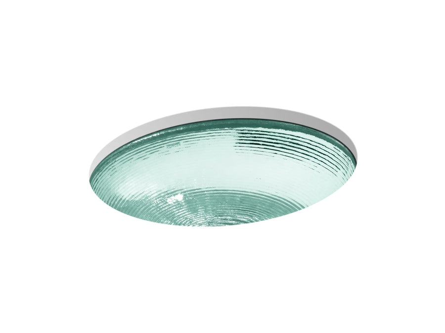 Whist 19' x 16.13' x 5.38' Glass Undermount Bathroom Sink in Translucent Dew