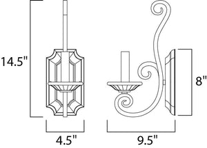 Manor 14.5' Single Light Wall Sconce in Oil Rubbed Bronze