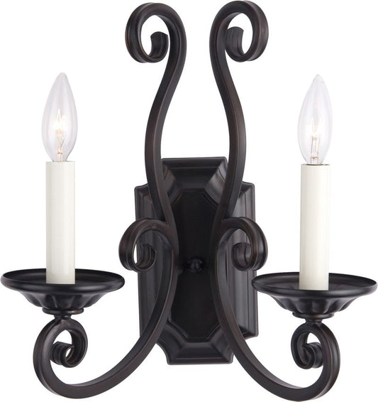 Manor 14.5" 2 Light Wall Sconce in Oil Rubbed Bronze