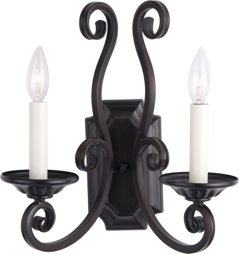 Manor 14.5' 2 Light Wall Sconce in Oil Rubbed Bronze
