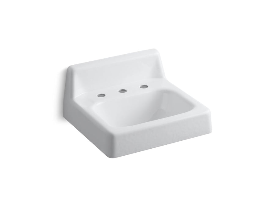 Hudson Enameled Cast Iron Wall Mount Bathroom Sink in White