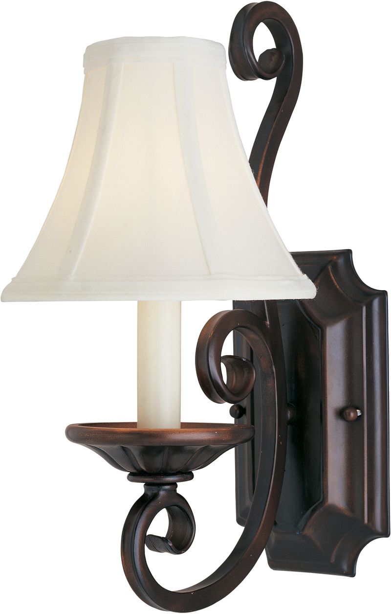 Manor 7' x 14.5' Wall Sconce with 1 Light (with a Fabric Shade)