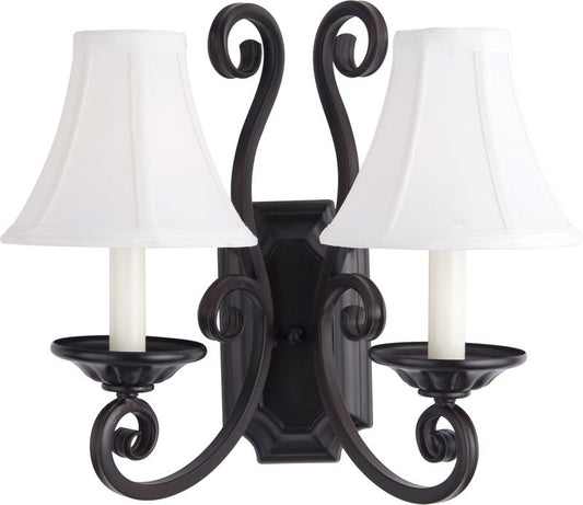 Manor 13" x 14.5" Wall Sconce with 2 Lights (with a Fabric Shade)