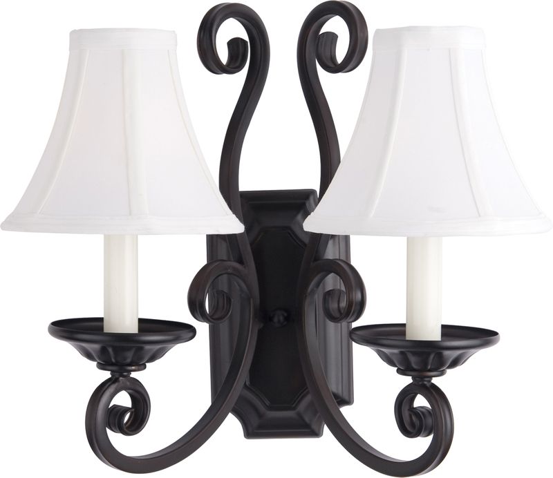 Manor 13' x 14.5' Wall Sconce with 2 Lights (with a Fabric Shade)