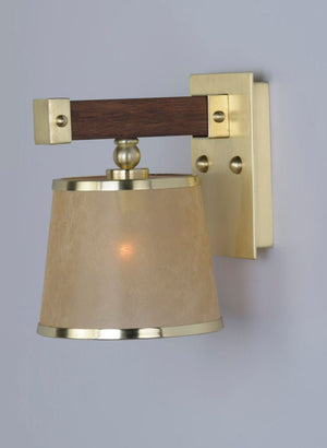 Maritime 9.5' Single Light Wall Sconce in Antique Pecan and Satin Brass