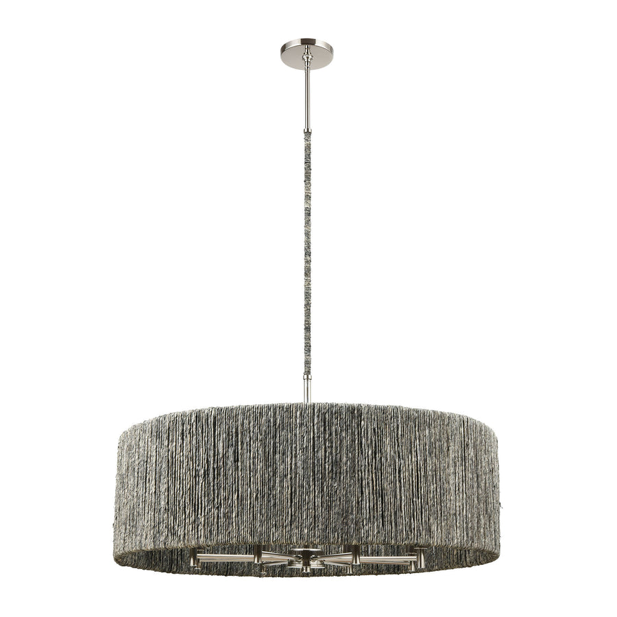 Abaca 33' 8 Light Chandelier in Polished Nickel