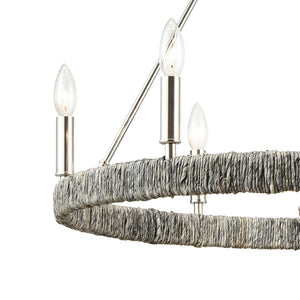 Abaca 27' 6 Light Chandelier in Polished Nickel