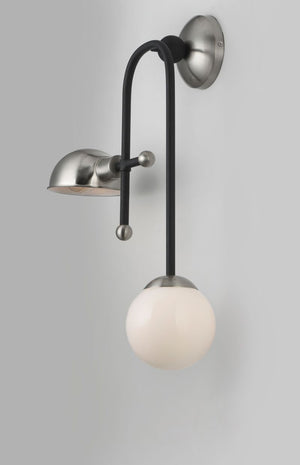 Mingle 25' 2 Light Wall Sconce in Black and Satin Nickel