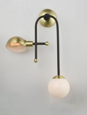 Mingle 25' 2 Light Wall Sconce in Bronze and Satin Brass