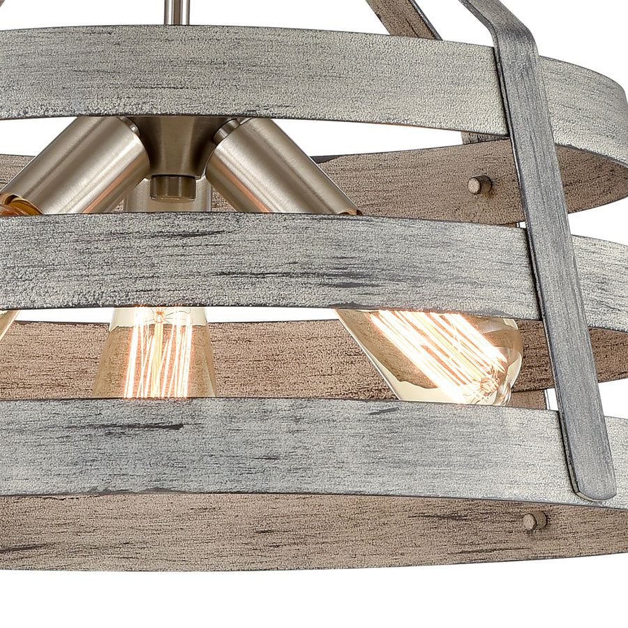 Brigantine 18' 3 Light Chandelier in Weathered Driftwood