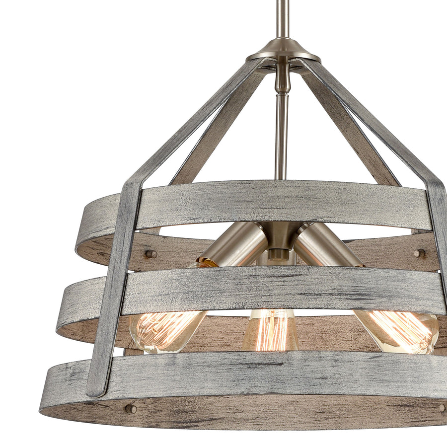 Brigantine 18' 3 Light Chandelier in Weathered Driftwood