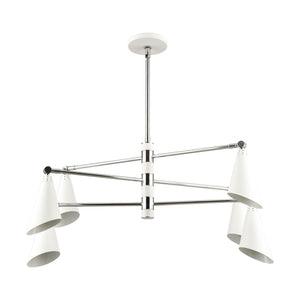 Calder 36' 6 Light Chandelier in Polished Chrome